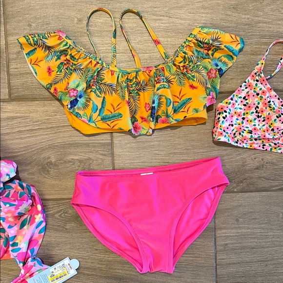 Cat & Jack/Art Class Girls Swim Bundle 4 piece Sz 10-12 - Picture 5 of 6